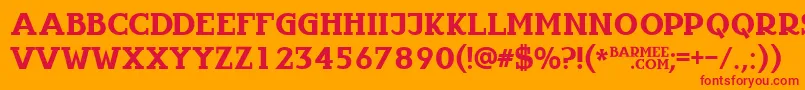 フォントInfantyl – オレンジの背景に赤い文字