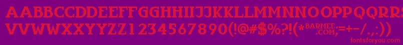 Infantyl Font – Red Fonts on Purple Background