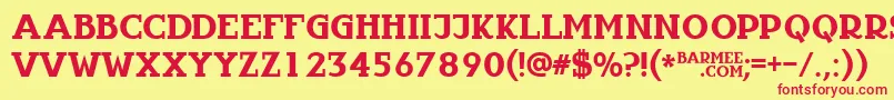 Infantyl Font – Red Fonts on Yellow Background