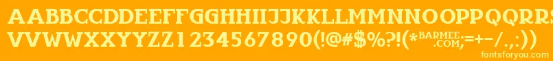 Infantyl Font – Yellow Fonts on Orange Background