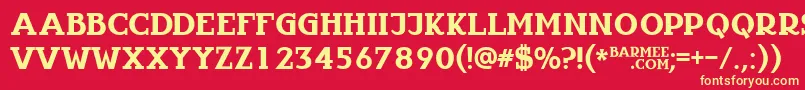 Infantyl Font – Yellow Fonts on Red Background