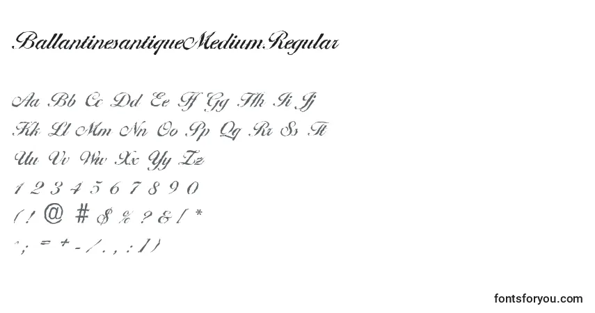 Czcionka BallantinesantiqueMediumRegular – alfabet, cyfry, specjalne znaki