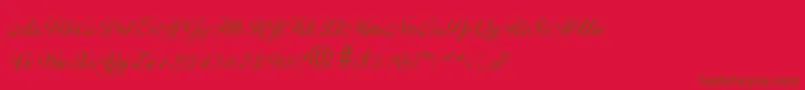 Fonte BallantinesantiqueMediumRegular – fontes marrons em um fundo vermelho