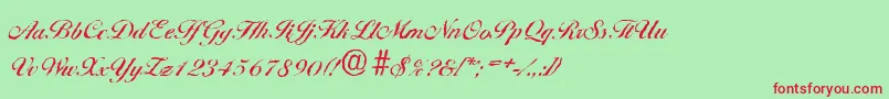 BallantinesantiqueMediumRegular Font – Red Fonts on Green Background