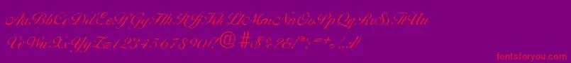 BallantinesantiqueMediumRegular-Schriftart – Rote Schriften auf violettem Hintergrund