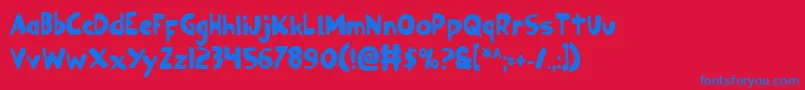 Ozyv2b Font – Blue Fonts on Red Background