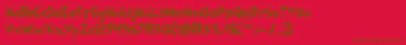 Ozyv2b Font – Brown Fonts on Red Background