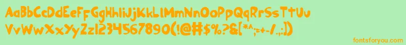 Ozyv2b Font – Orange Fonts on Green Background
