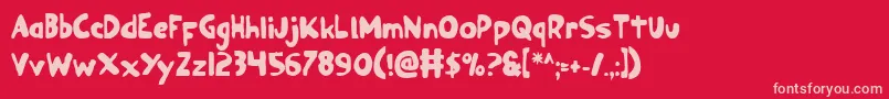 Ozyv2b Font – Pink Fonts on Red Background