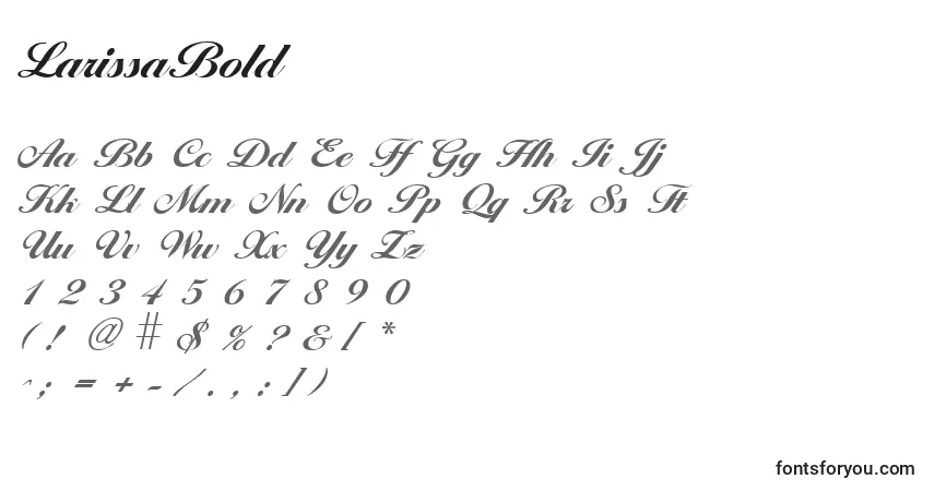 A fonte LarissaBold – alfabeto, números, caracteres especiais