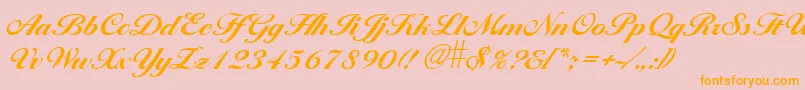 LarissaBold-Schriftart – Orangefarbene Schriften auf rosa Hintergrund