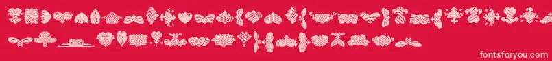 BlackOrnamentsFree Font – Pink Fonts on Red Background