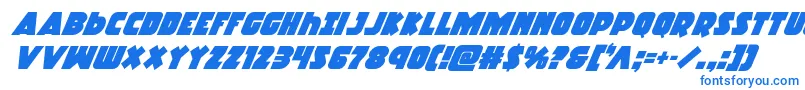 Racketsquadsuperital Font – Blue Fonts on White Background