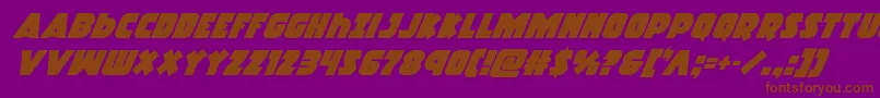 Racketsquadsuperital Font – Brown Fonts on Purple Background