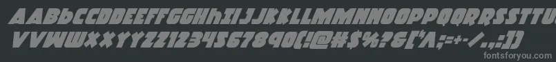 Racketsquadsuperital Font – Gray Fonts on Black Background