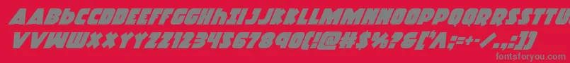 More about Racketsquadsuperital Font Racketsquadsuperital Font – Gray Fonts on Red Background