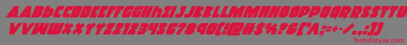 フォントRacketsquadsuperital – 赤い文字の灰色の背景