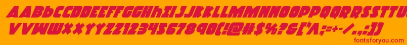 Racketsquadsuperital Font – Red Fonts on Orange Background