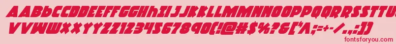 Racketsquadsuperital Font – Red Fonts on Pink Background