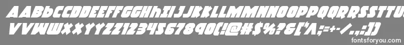 Racketsquadsuperital Font – White Fonts on Gray Background