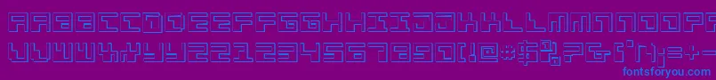 Phaser Bank 3D Font – Blue Fonts on Purple Background