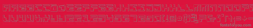 Phaser Bank 3D-Schriftart – Graue Schriften auf rotem Hintergrund