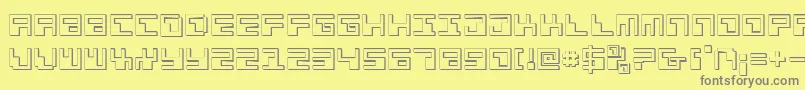 Phaser Bank 3D Font – Gray Fonts on Yellow Background