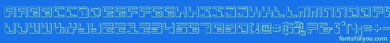 Phaser Bank 3D Font – Green Fonts on Blue Background