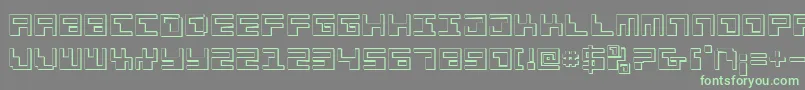 Phaser Bank 3D Font – Green Fonts on Gray Background