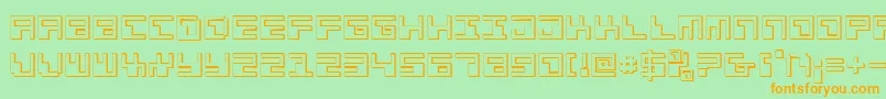 Phaser Bank 3D Font – Orange Fonts on Green Background