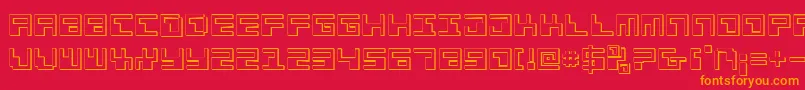 Phaser Bank 3D Font – Orange Fonts on Red Background