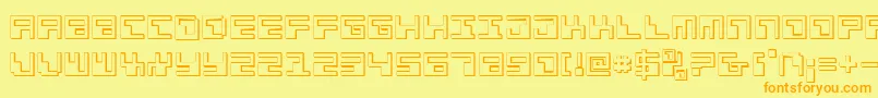 Phaser Bank 3D Font – Orange Fonts on Yellow Background