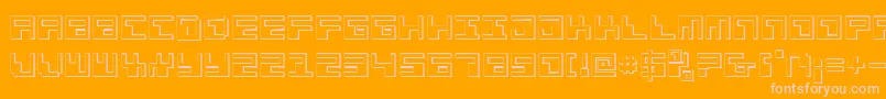 Phaser Bank 3D-Schriftart – Rosa Schriften auf orangefarbenem Hintergrund