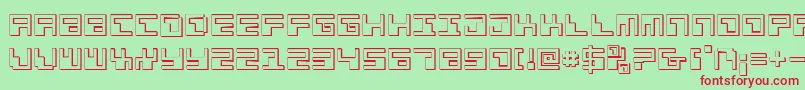 Phaser Bank 3D-fontti – punaiset fontit vihreällä taustalla