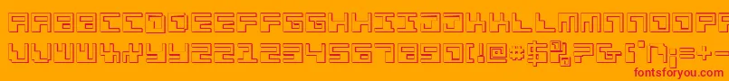 Phaser Bank 3D-Schriftart – Rote Schriften auf orangefarbenem Hintergrund