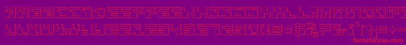 Phaser Bank 3D-Schriftart – Rote Schriften auf violettem Hintergrund