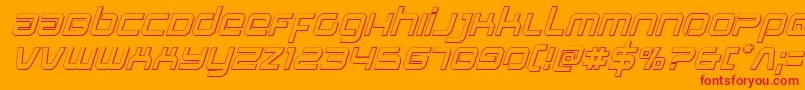 Stareagle3Dital-Schriftart – Rote Schriften auf orangefarbenem Hintergrund