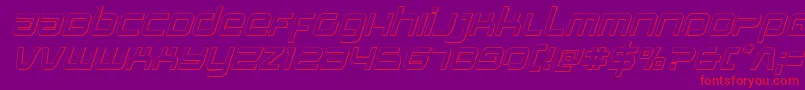 Stareagle3Dital-Schriftart – Rote Schriften auf violettem Hintergrund