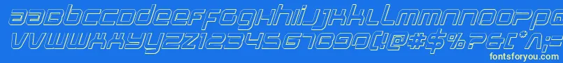 Stareagle3Dital-Schriftart – Gelbe Schriften auf blauem Hintergrund