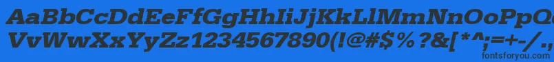 UrwegyptiennetextwidBoldOblique Font – Black Fonts on Blue Background