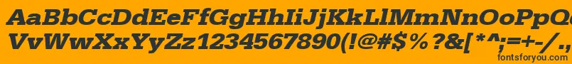 UrwegyptiennetextwidBoldOblique Font – Black Fonts on Orange Background