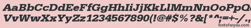 フォントUrwegyptiennetextwidBoldOblique – ピンクの背景に黒い文字