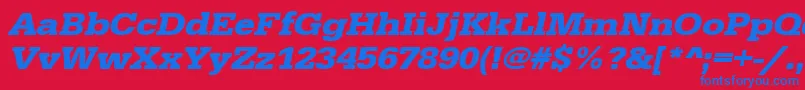 UrwegyptiennetextwidBoldOblique Font – Blue Fonts on Red Background