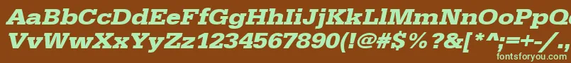 UrwegyptiennetextwidBoldOblique Font – Green Fonts on Brown Background