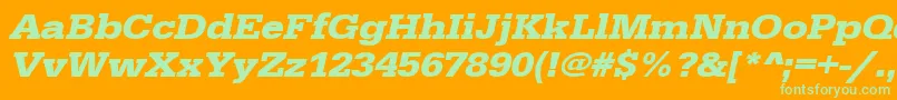 UrwegyptiennetextwidBoldOblique Font – Green Fonts on Orange Background