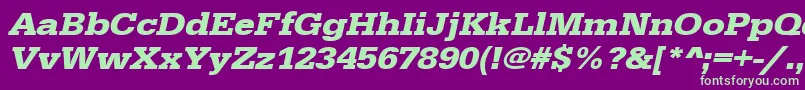 UrwegyptiennetextwidBoldOblique-fontti – vihreät fontit violetilla taustalla