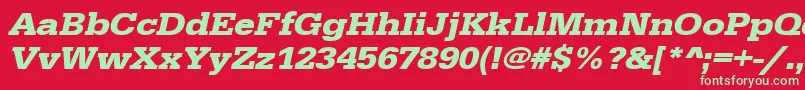 UrwegyptiennetextwidBoldOblique Font – Green Fonts on Red Background