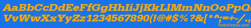 UrwegyptiennetextwidBoldOblique Font – Orange Fonts on Blue Background