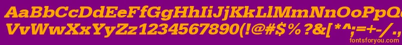 UrwegyptiennetextwidBoldOblique Font – Orange Fonts on Purple Background