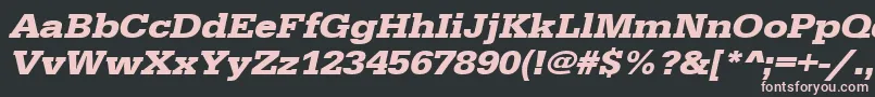 UrwegyptiennetextwidBoldOblique-fontti – vaaleanpunaiset fontit mustalla taustalla